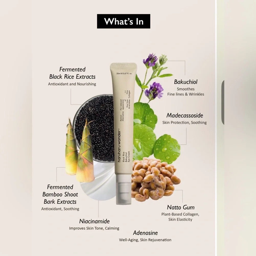 Haruharu Wonder Black Rice Eye Cream Retinol Alternative